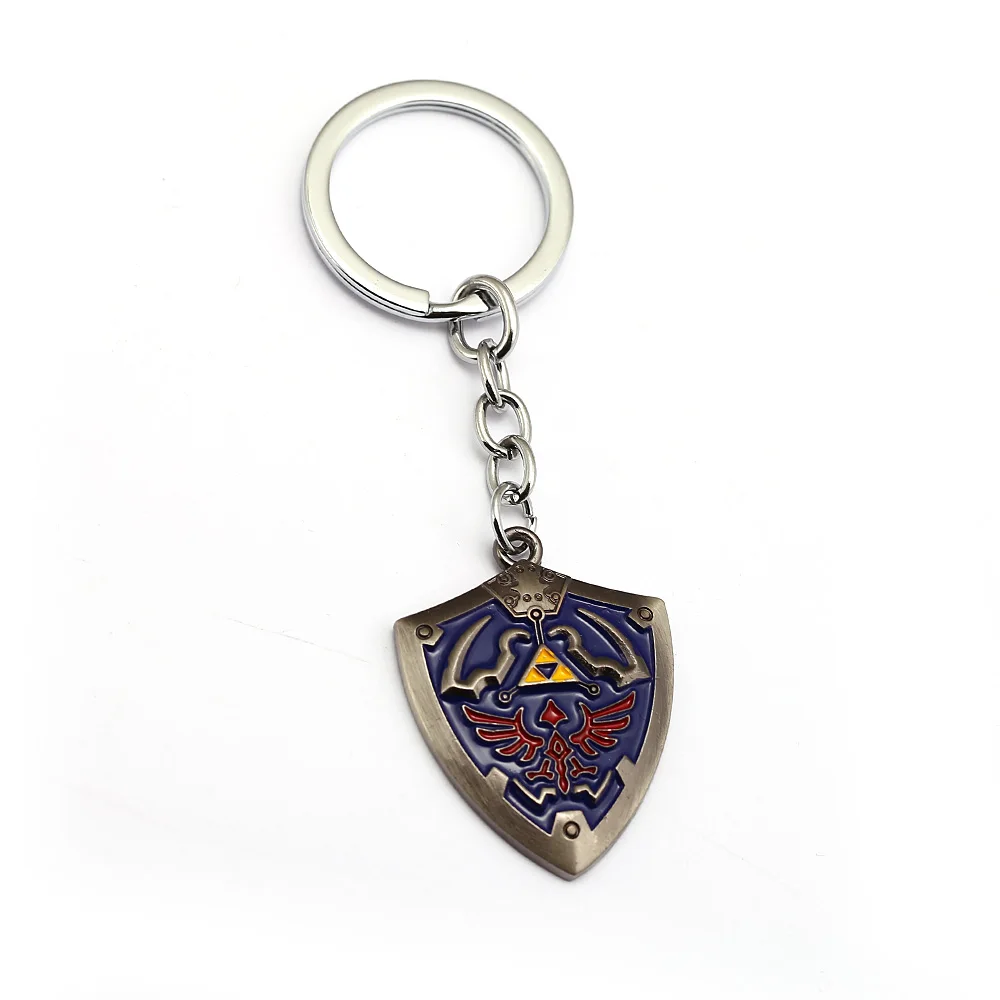 Game The Legend of Zelda Keychain Hylian Shield Pendant Titanium Metal
