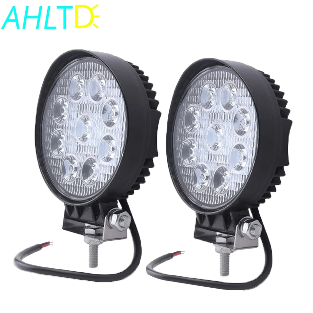 

4 Inch 27w Square Round Led Work Light 4x4 Car Trucks Flood Spot Beam Car LED Headlights Off-road Vehicle Headlights Car Styling
