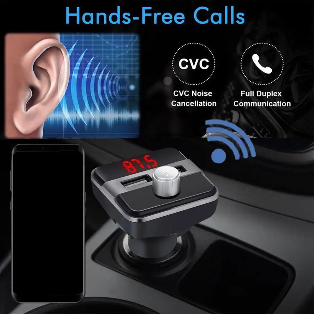 

Aux Modulator Bluetooth Car Kit Handsfree Bluetooth Draadloze Fm-zender LCD MP3 Speler USB Universal Mobile Phone Car-Charger