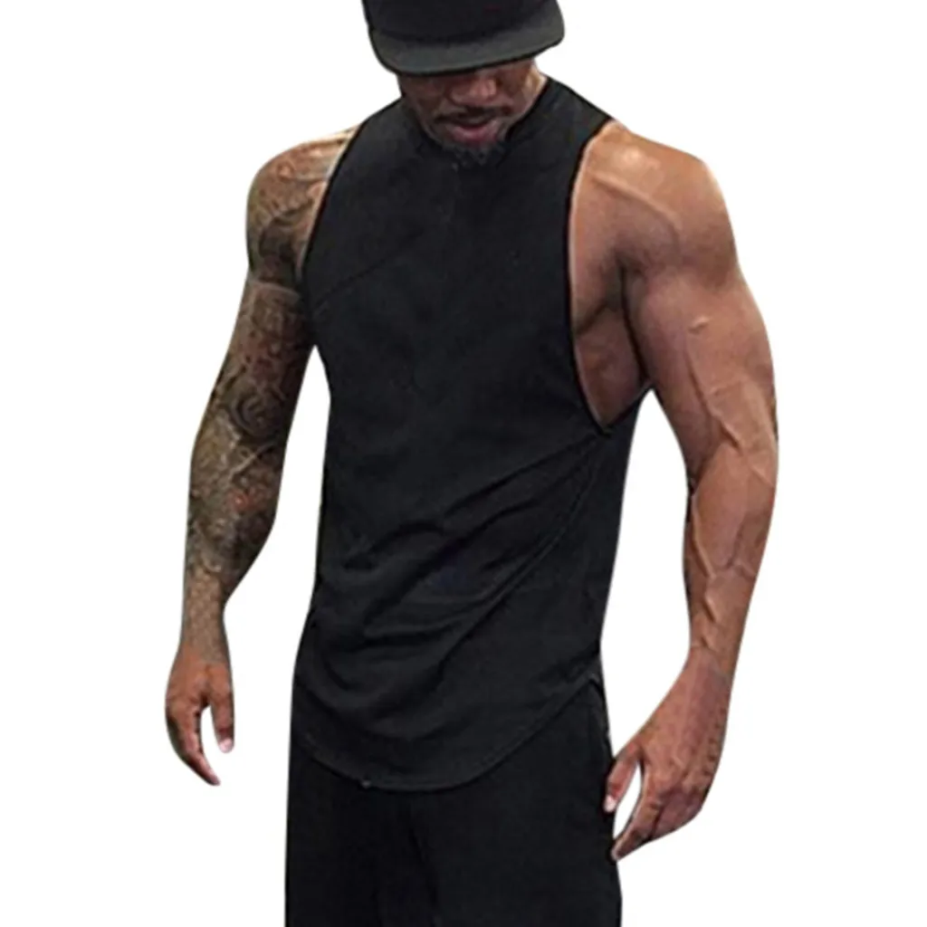 men cotton Gyms men muscle t shirt Fitness bodybuilding shirts male