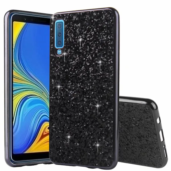 Блестящий Мягкий чехол с блестками для samsung Galaxy A9 чехол для samsung A9S/A9 Star Pro/A9200 A920F чехол - Цвет: black