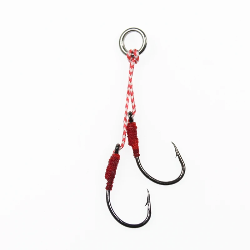 10Paris Size 1/0 2/0 3/0 4/0 Split / Weld Ring Assist hook jig hooks sea fishing hook Jigging Hook