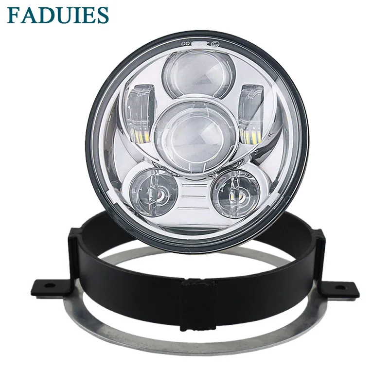 Honda VTX 5 34 LED Chrome Headlight Kit with Bracket and Hardware - Plug and Play - Daymaker (5) 6