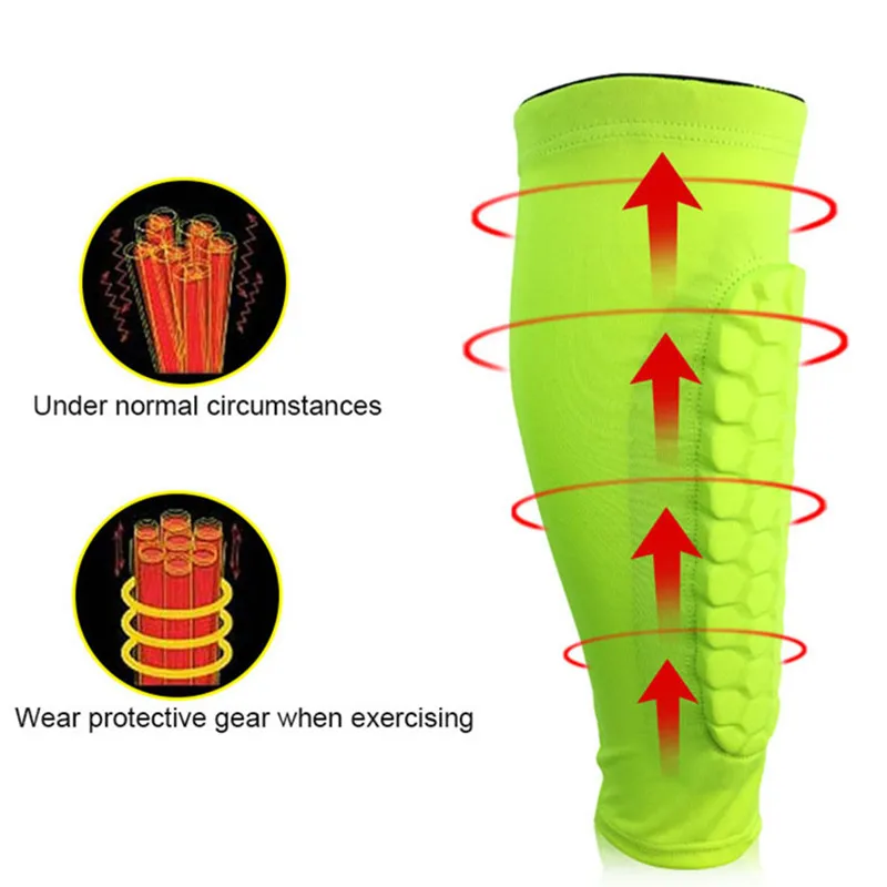 Compression Shin Guard Gym Legs Warmers Football Basketball Cycling Sports Protector Gear Anti-collision Honeycomb Calf Sleeves