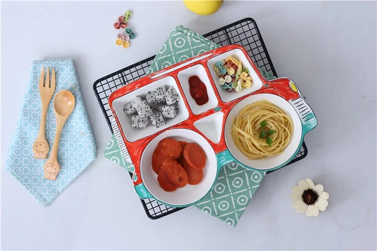 Divided Melamine Plate - Bus Shape 11 Divided Melamine Plate - Bus Shape