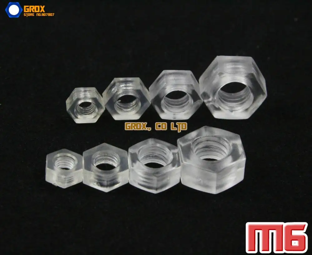 

200 Pieces M6 Acrylic Metric Hexagon Nut Insulation Nut