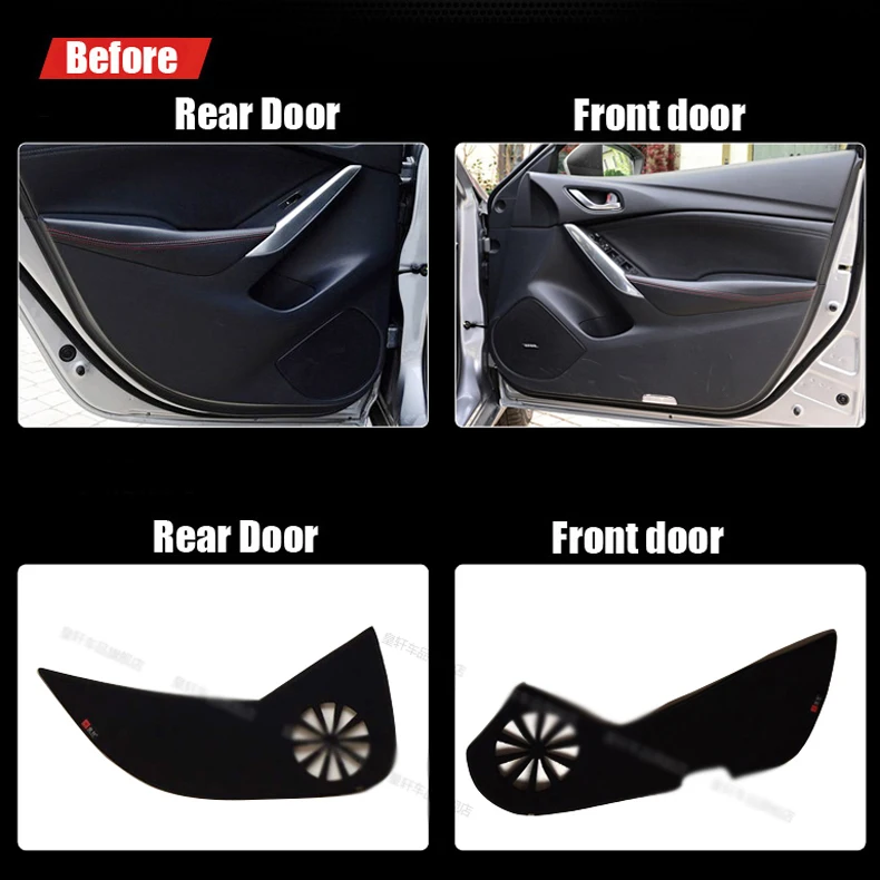 

4pcs Fabric Door Protection Mats Anti-kick Decorative Pads For Mazda Atenza 2014