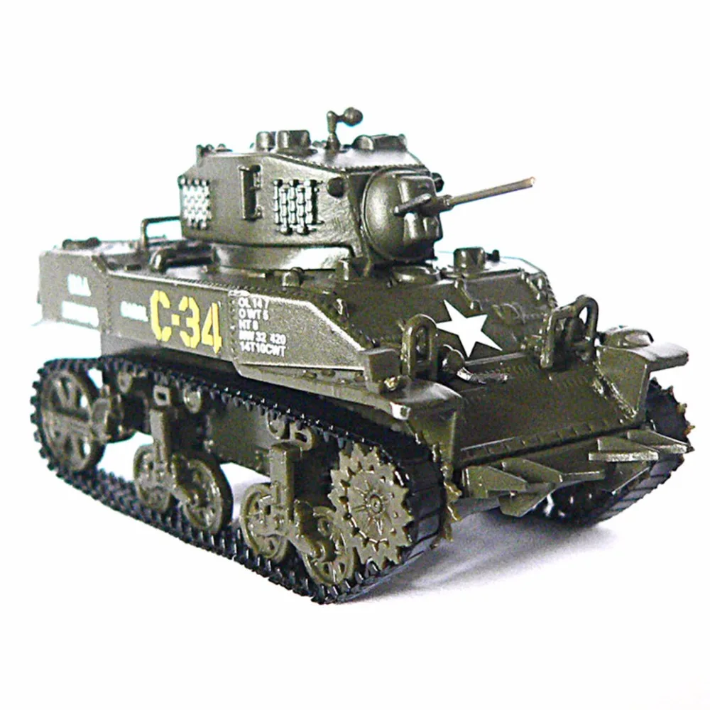 Литой 1/72 весы военного танка модели M5A1 stuat (в) 1944 литья под давлением армейский