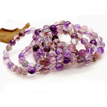 Натуральный, разноцветный, смешанный, супер семь стрейчевых браслетов, круглые бусины из камня мелодии, 9 мм, три хребта