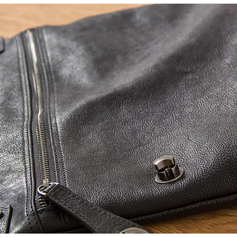 AETOO Leather men's bag, men's shoulder messenger bag, cross section casual soft cowhide anti-theft bag