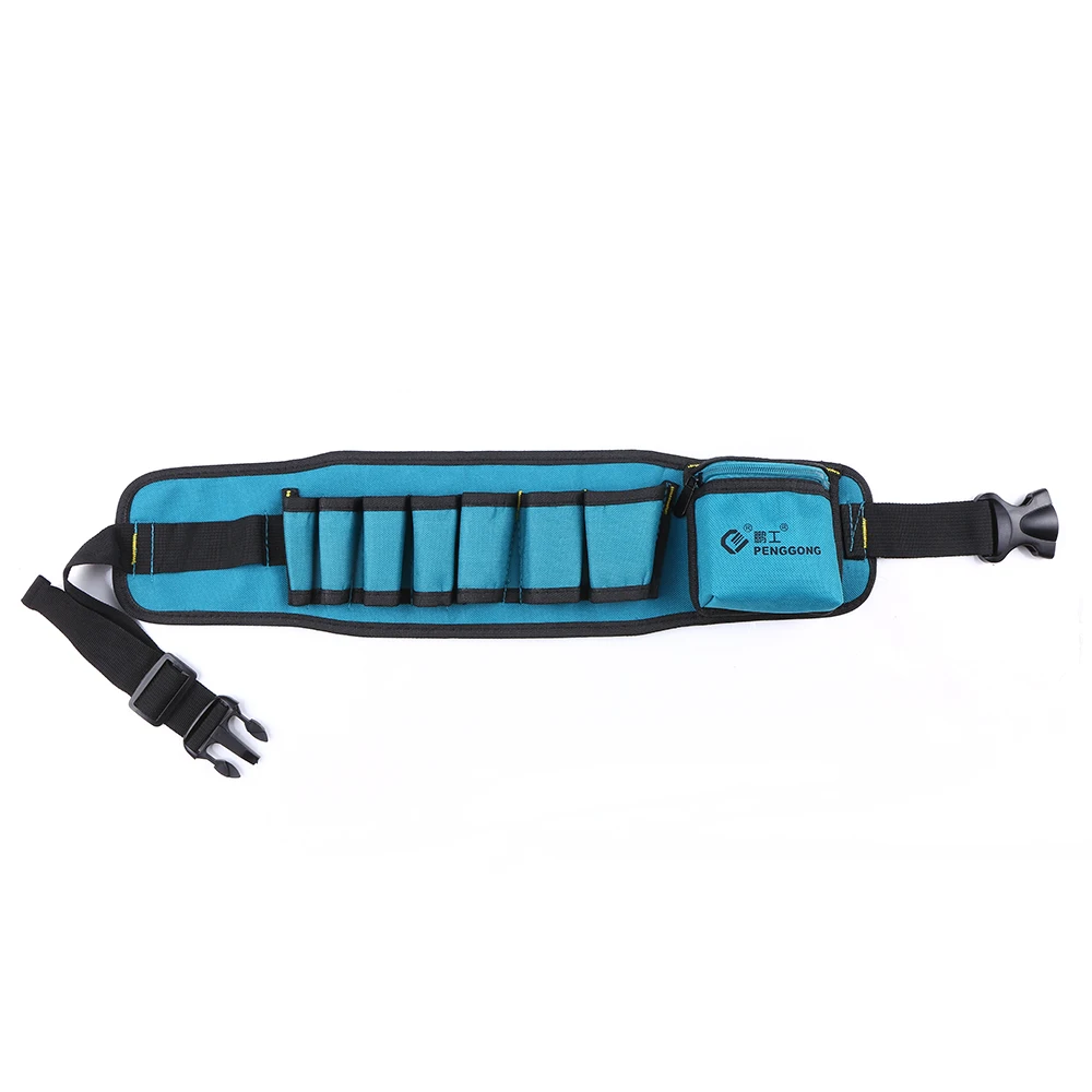 Многофункциональная поясная сумка для инструментов, органайзер для инструментов с ремнем для инструментов, пригодный для носки водонепроницаемый для электрика, Деревообрабатывающие инструменты - Цвет: Синий