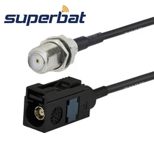 Superbat Fakra к F кабель Fakra прямой разъем типа "Джек" к F Jack Кабельный разъем с уплотнением кабель Pigtail RG174 100 см