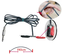 1PCS Rubber Silicone Tattoo Clip Cord Black Phono plug Cord For Tattoo Power Supply Tattoo Machine