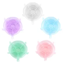 6 шт. Мягкая силиконовая крышка многоразовая герметичная пищевая обертки для сохранения свежести герметичная емкость эластичная обёрточная крышка кухонные аксессуары