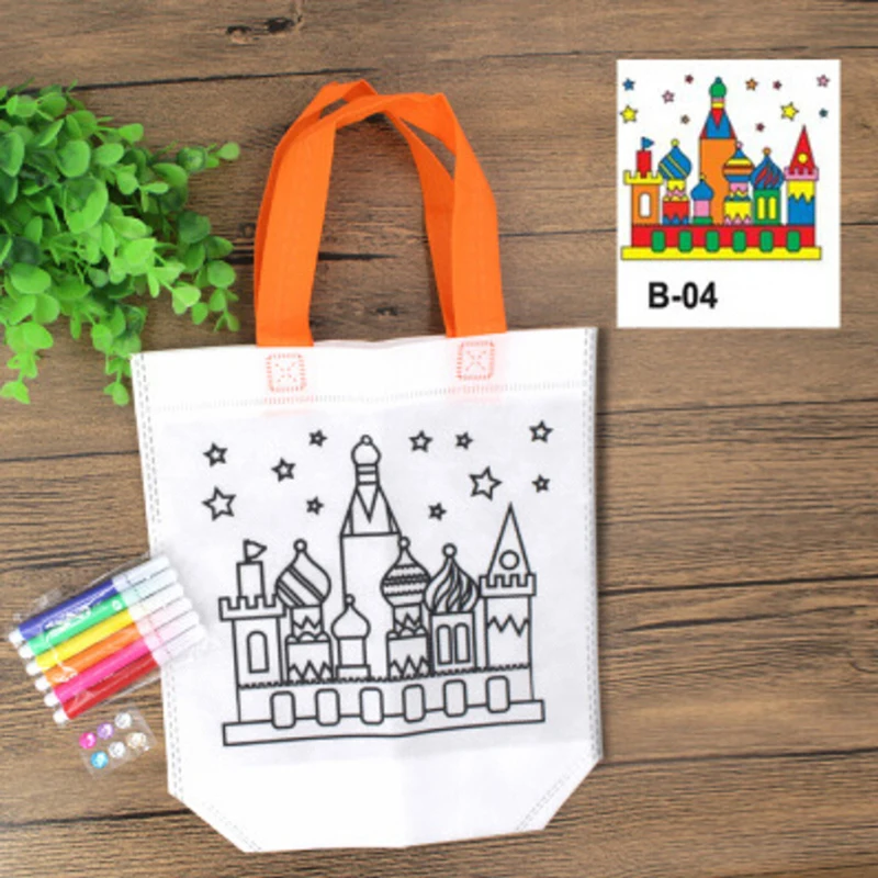DIY Детский цветной мешок для рисования Обучающие Развивающие игрушки с