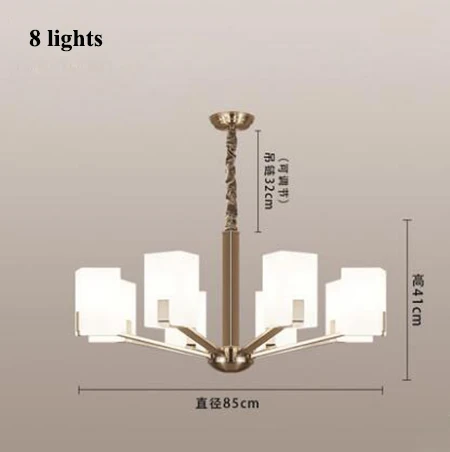 Современные никелевые металлические светодиодные люстры, освещение для столовой, стеклянный абажур, светодиодные подвесные люстры, Светильники для спальни, подвесные светильники - Цвет абажура: 8 lights