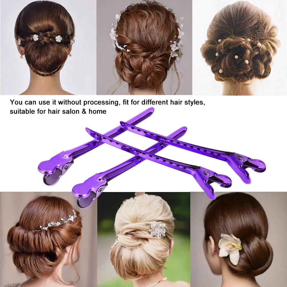 

12Pcs Hair Clips Steel Flat Metal Single Prong Alligator Hair Clips Barrette for Bows DIY Accessories Hairpins Hair Styling Tool