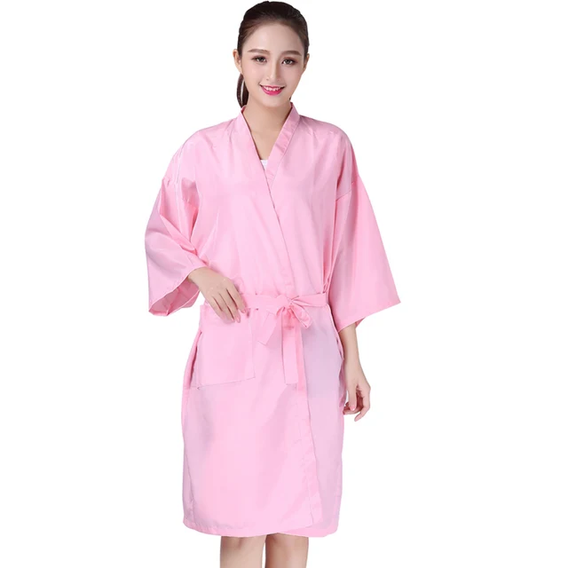 Salon Client Gown Robe Smock Kimono Hairdressing Cape Dress Beauty SPA
