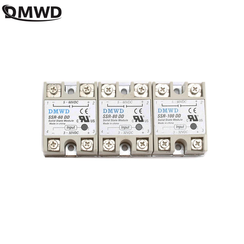 

Solid State Relay SSR-60DD SSR-80DD SSR-100DD 60A 80A 100A AC Control DC Relais 3-32VDC TO 5-60VDC SSR 60AA 80AA 100AA