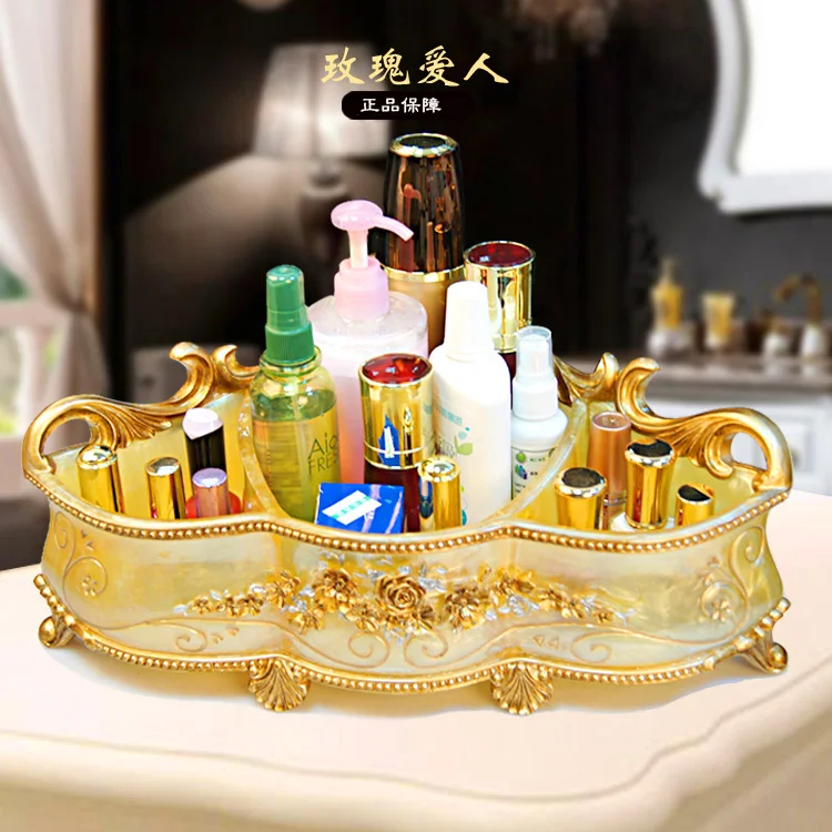 Fashion desktop storage box quality resin cosmetic box storage box remote control finishing box