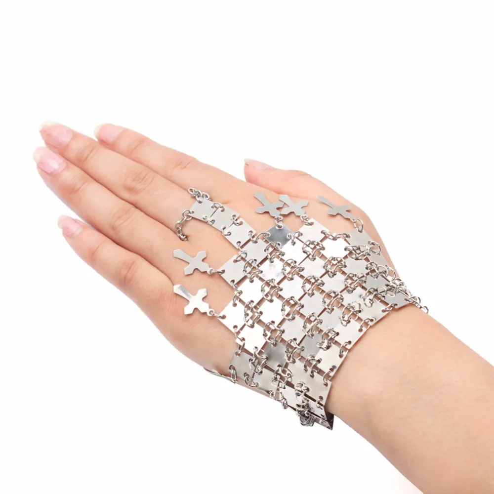 Idealway панк металлические украшения соединения со стразами цепь змея браслеты для женщин богемное коктейльное вечернее крутое ювелирное изделие