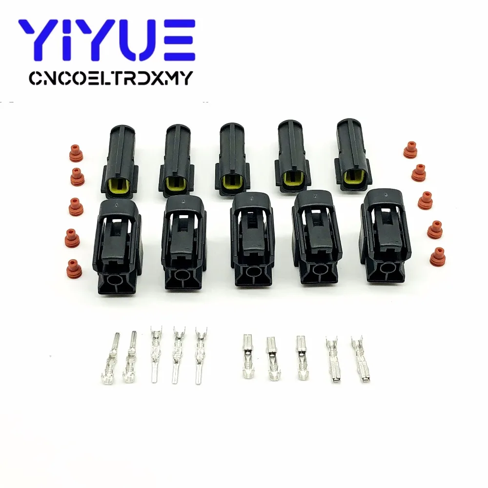 5 Set 2 Pin Female Male Way Waterproof Wire Connector Plug Car Auto Sealed Car Truck Denso Connectors (2)