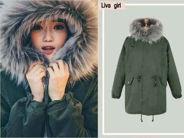2017 new fashion hooded cotton brassiere coat large fur collar long section thick cotton clothing coat