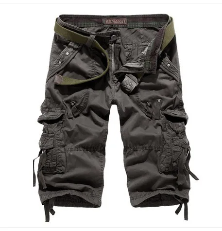 2018 New Summer Men's Casual Loose 3/4 Cargo shorts Multi Pocket Military Shorts Trouser Big Size 29-38