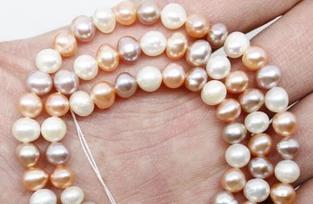 

003063 natural white pink lavender pearl loose beads gem stone 14.5"long strand 5pc 5.6