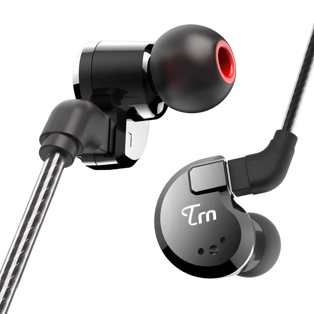 TRN V80 2BA+2DD Hybrid Earphone HiFi Dual Balanced Armature Dual Dynamic Bass Earphone with Mic/ no Mic