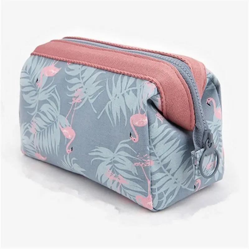 

Portable multi-function travel cosmetic bag fashion flamingo print women's makeup bag clutch