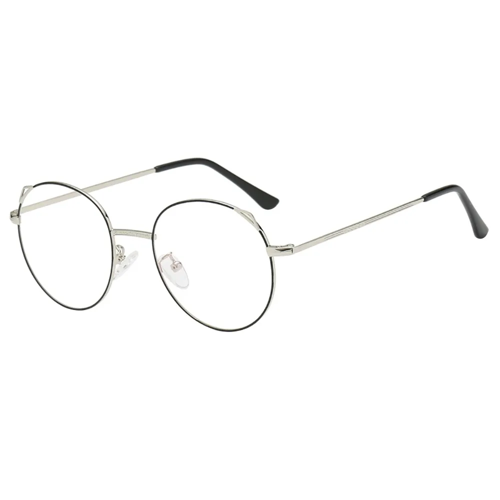 Модные черные круглые очки с прозрачными стеклами Винтаж чудак, дурачок Ретро Стиль металлический каркас# SMT0416