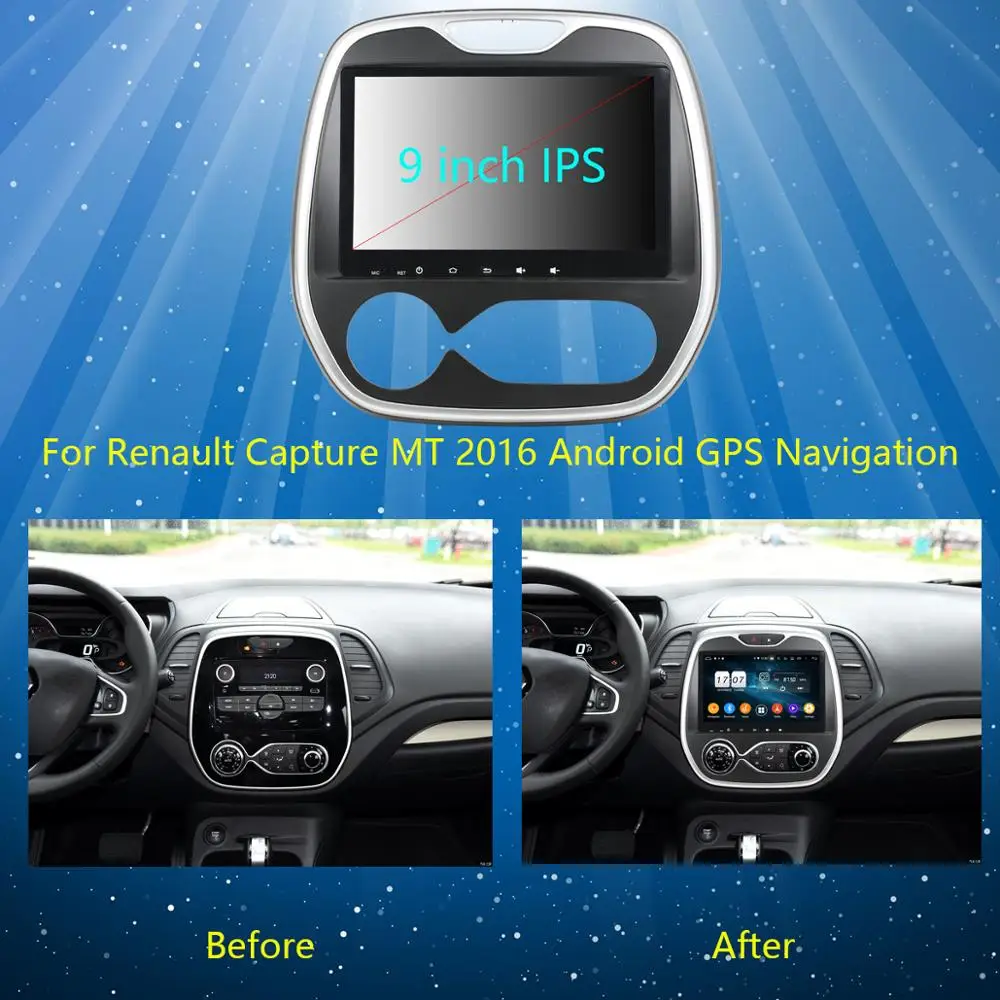 Cheap 9" IPS 8 Core 4GB+64GB Android 9.0 Car DVD Multimedia For Renault Capture captur AT 2011-2018 Radio GPS DSP CarPlay Parrot BT 2
