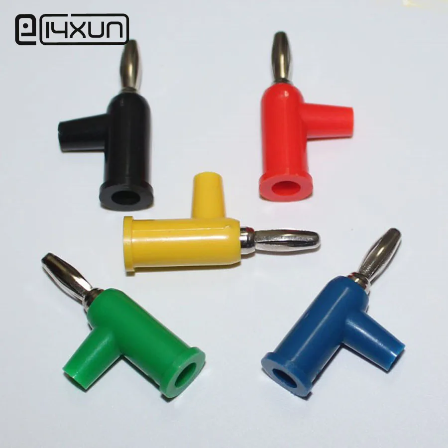 

5Pcs Solderless Stackable 4mm Banana Plug Connector Copper Red Black Yellow Blue Green