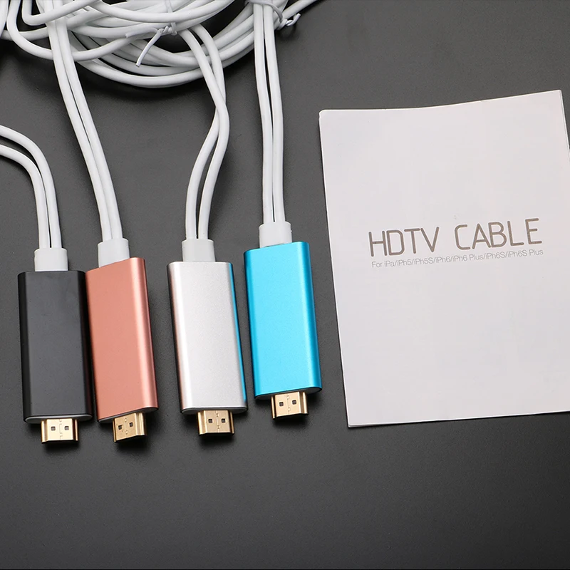 

High Speed HDTV Cable 8 Pin To HDMI Convertor Adapter With USB Connector HD1080P AV Power Cable HDMI For iPhone Ipad HR