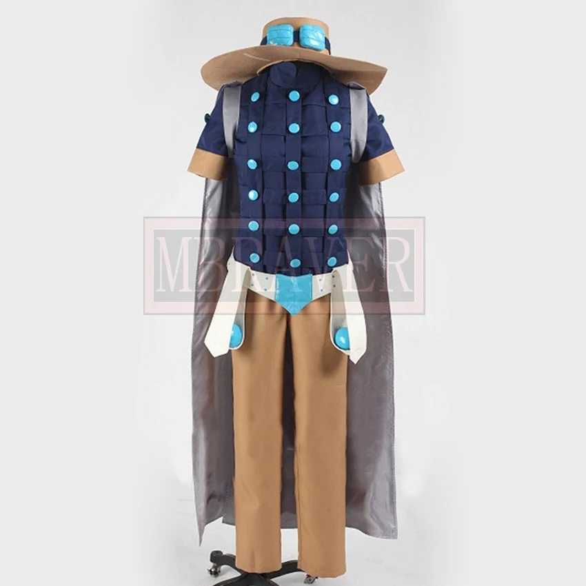 JoJo's Bizarre Adventure Steel Ball Run Gyro Zeppeli Blue Cosplay Costume Coat image 2