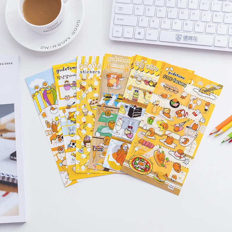 

1 Sheet Kawaii Gudetama Lazy Egg DIY Clear Stickers Decorative Scrapbooking Diary Album Stick Label Decor Craft