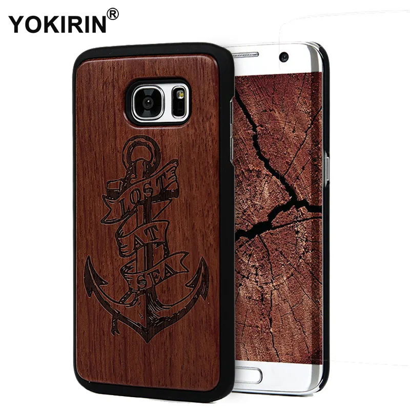 YOKIRIN Retro Bamboo Traditional Sculpture Wood Back Wooden Phone Case For Samsung Galaxy S7 / Edge Hard Cover |