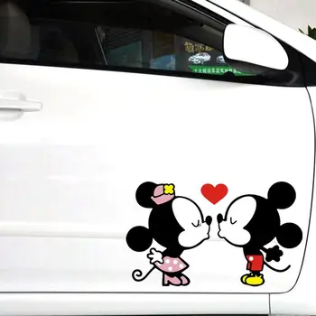 

Mickey Mouse Kissing Car Stickers Cartoon Cute Lovely Funny Creative Decoration Decals For Door Auto Tuning Styling D15