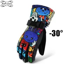 Зимние перчатки для катания на лыжах, сноуборде, водонепроницаемые, дышащие, теплые, плюс толстый бархат, снегоход, Велоспорт, мотоцикл, женские, мужские, зимние перчатки