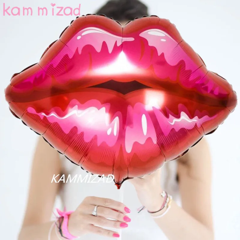 

KAMMIZAD 1pcs 30inch Valentine's Day supplies Anniversary lips foil balloons wedding Birthday decoration love helium balloon