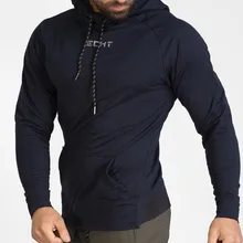 Длинным рукавом Для Мужчин's Бег футболка с шляпа быстросохнущая спортивная рубашка Для мужчин спортивный топ сжатия спортивная одежда