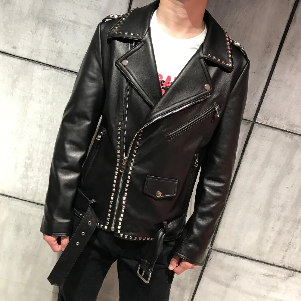 

Men's leather jacket male genuine leather jacket
