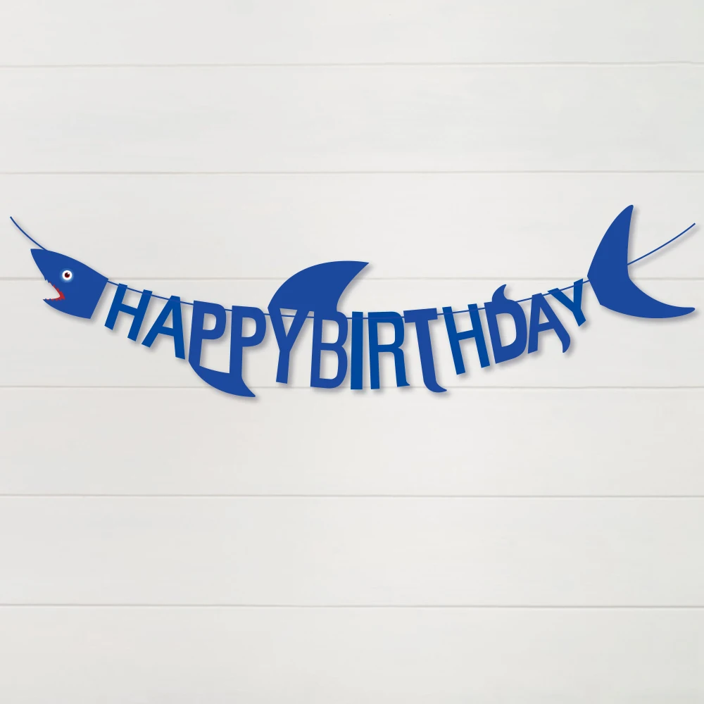 Banderole De Joyeux Anniversaire En Forme De Requin Bleu Banderole De Dessin Anime Decoration De Fete Pour Bebe Banderole Murale Suspendue Cadeaux De Fete D Anniversaire Pour Enfants Aliexpress