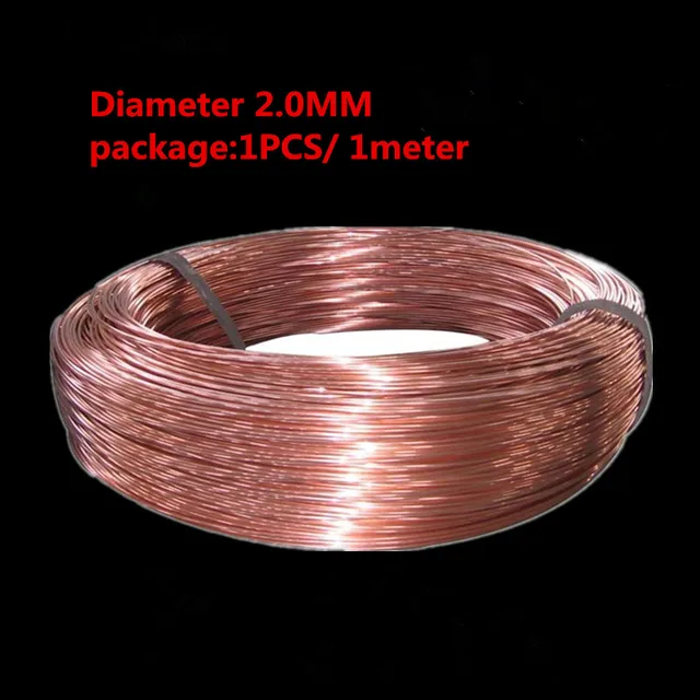 1PCS/1Meters CW002 Diameter 1/1.5/1.8/2.0MM Copper line T2 Copper