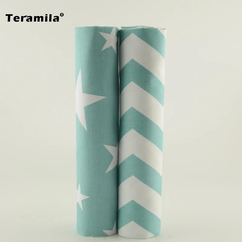 Teramila ткань 50 см x 160 Новое поступление белые звезды и волны Tissu постельное белье