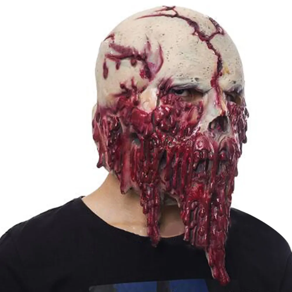 Продажа Хэллоуин страйкбол маска Ужасы Scarry латекс Maskd Череп Зомби головной убор маска шалость реквизит орнамент красный Mascaras Disfraces