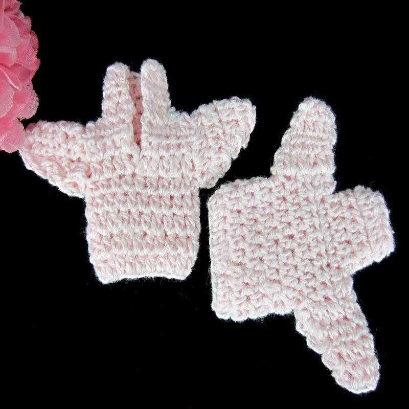 12 шт. миниатюрный вязаный свитер для малышей вечерние украшения для крещения для мальчиков и девочек 4,5x7,0 см - Цвет: Pink