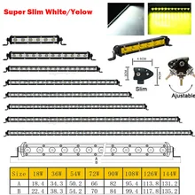 18 Вт 36 Вт 54 Вт 72 Вт 90 Вт 108 Вт 126 Вт 144 Вт Тонкий Однорядный белый желтый светодиодный рабочий свет бар внедорожный фонарь точечный противотуманный фонарь 12 в 24 В постоянного тока