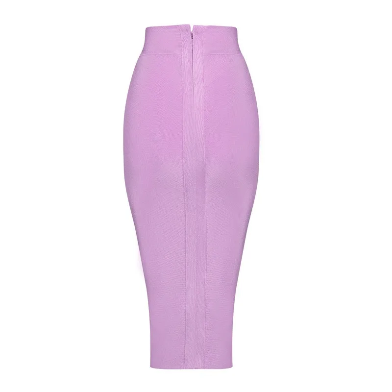 Черный Новая Мода повязки сексуальный Для женщин с боковыми Разделение по колено облегающее Высокая талия карандаш юбка с узором клетка